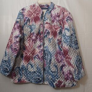 ALFRED DUNNER WOMAN LIGHTWEIGHT AUTUMN HARVEST PRINTED QUILTED JACKET SIZE 18W